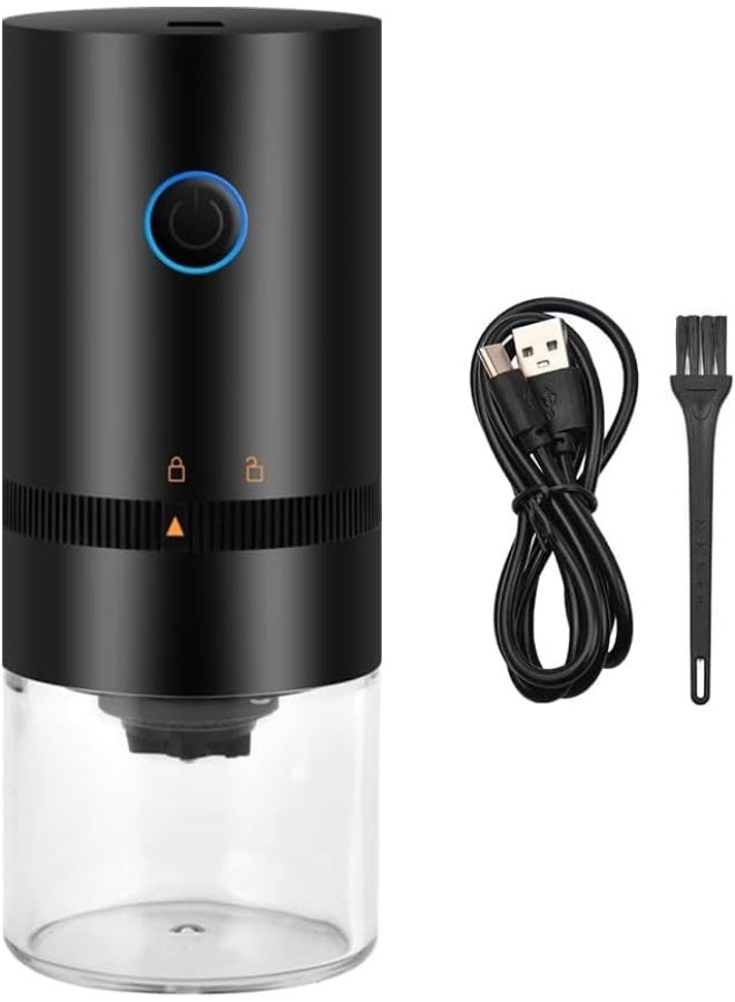 USB Rechargeable Electric Burr Coffee Grinder, Portable 4-Cup Conical Burr Grinder with Adjustable Grind Settings for Espresso, Drip, Pour Over, French Press, and Arabic Coffee, Elegant Black - Image 1